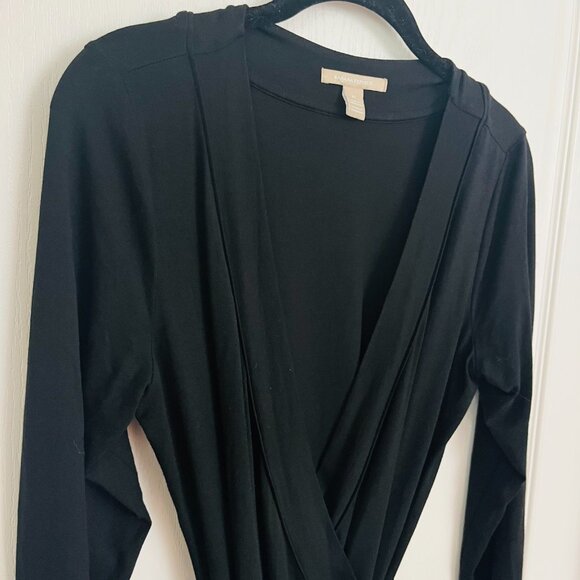 Banana Republic Classic Black Long Sleeve Rayon Wrap Dress - Picture 3 of 14